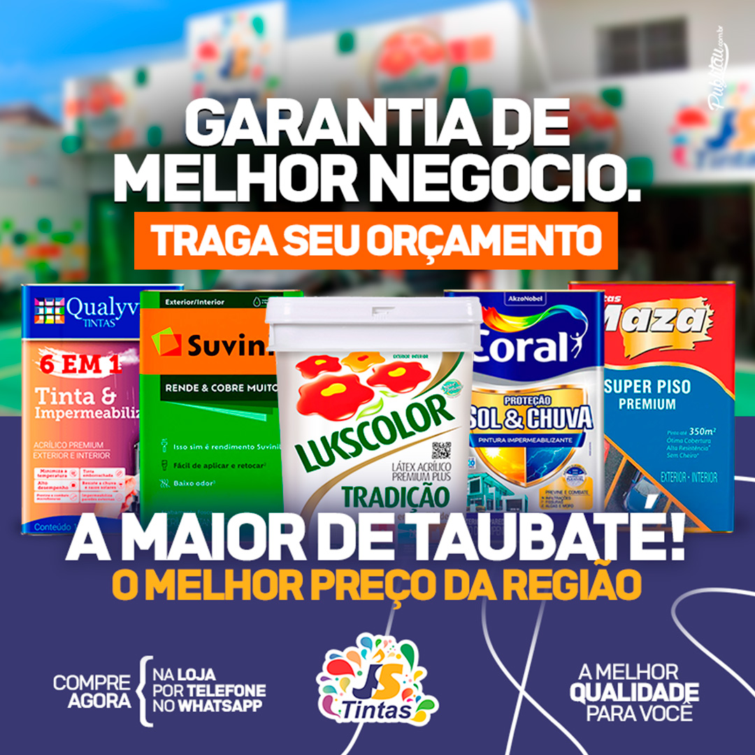 Promoção na JS Tintas em Taubaté